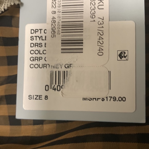 NWT ANTONIO MELANI x Courtney Grow Bond Gingham Print Flutter Hem Midi Dress - Picture 15 of 15